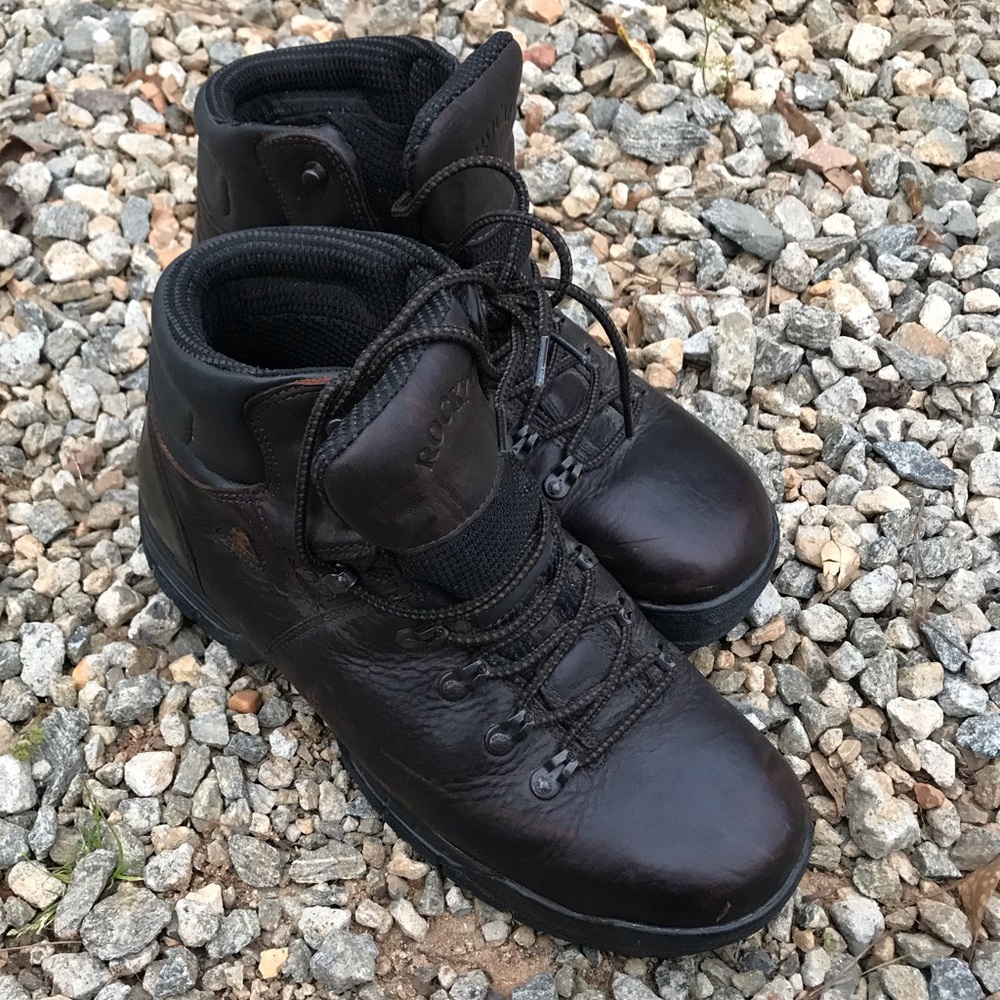 Rocky Men’s Brown Leather Steel Toe Work Boots with Speed Lacing Size 14W